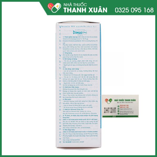 Dimao Pro - Bổ sung vitamin d3+k2 dạng xịt (25ml)